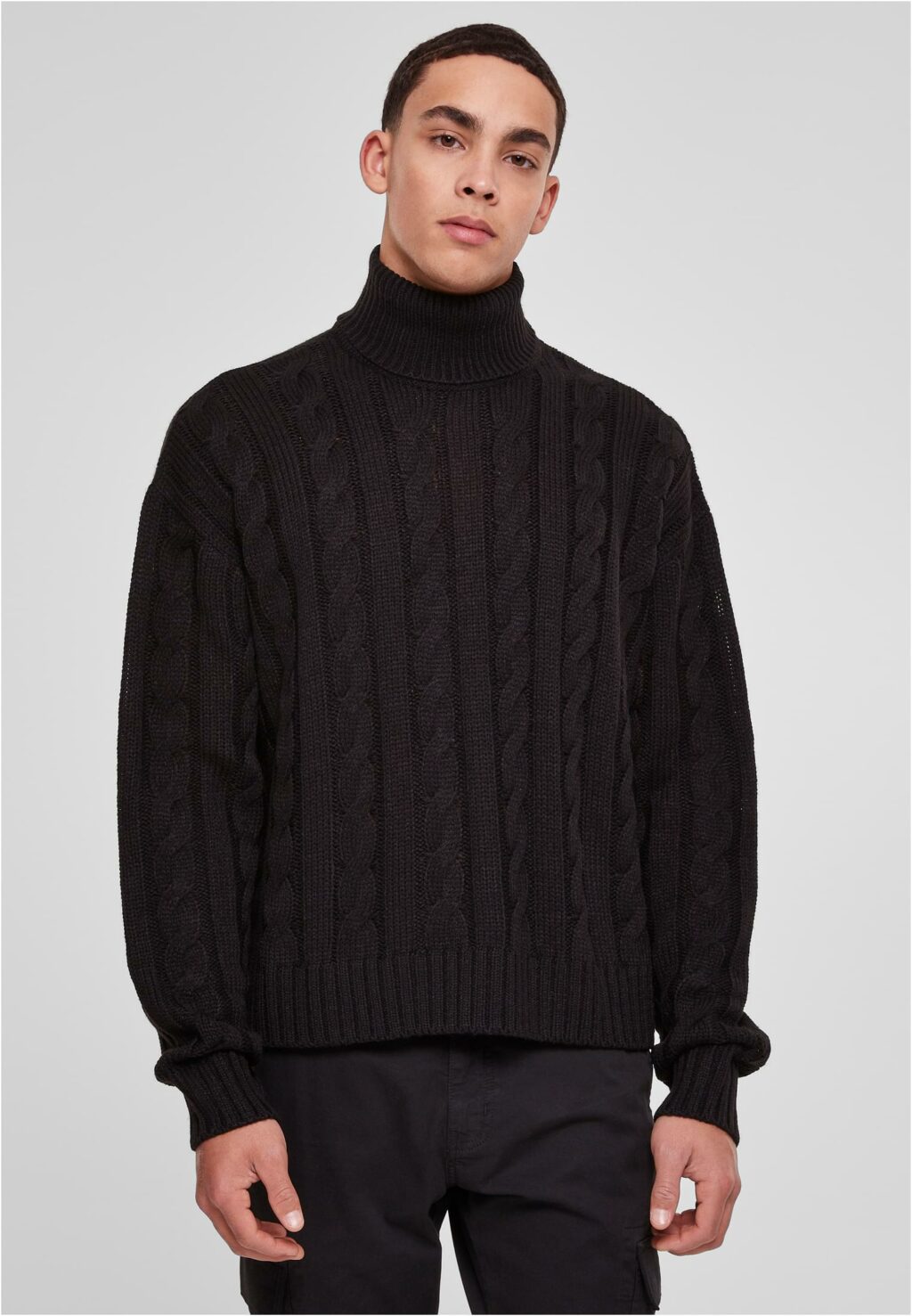 Urban Classics Boxy Roll Neck Sweater black TB6339