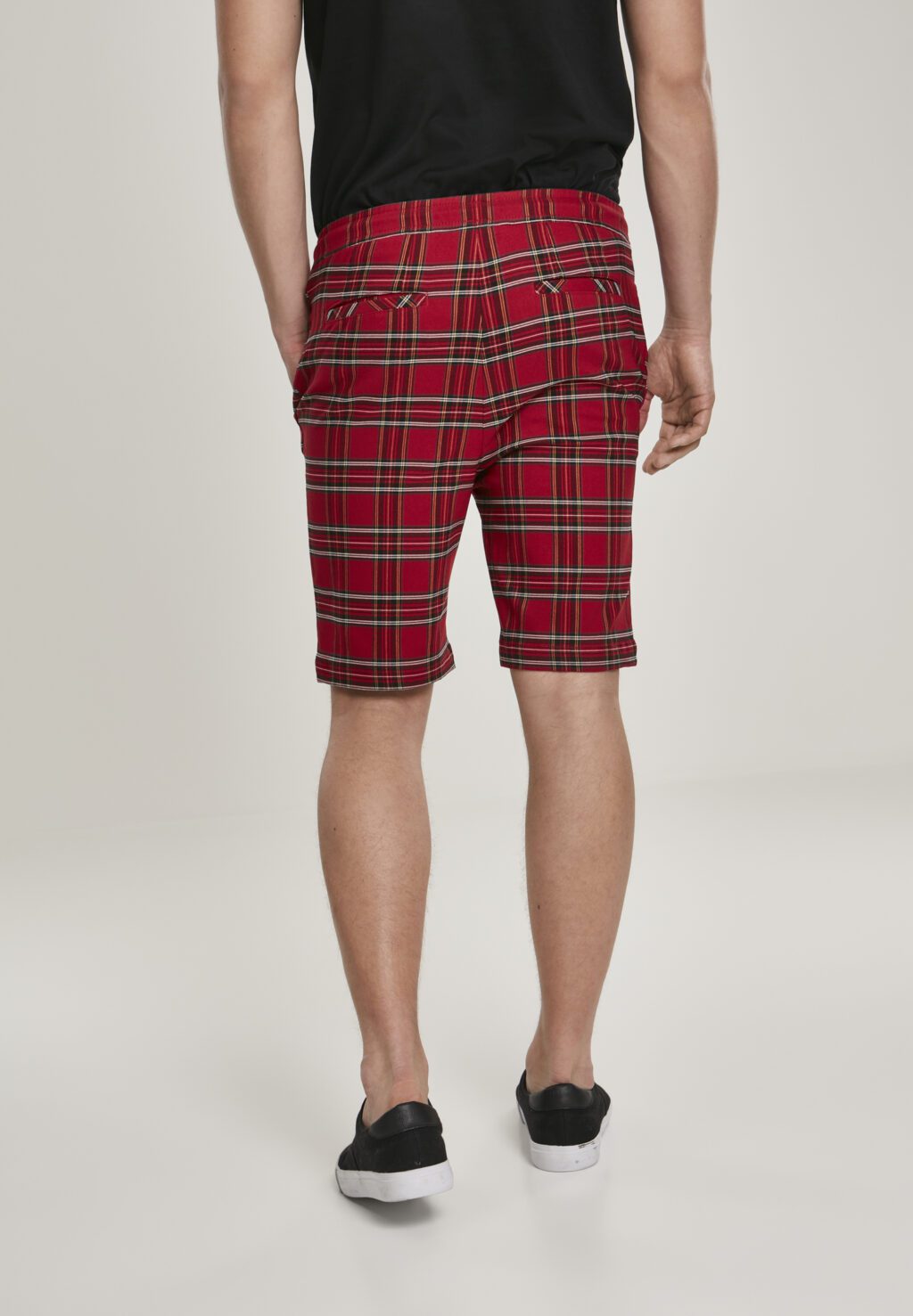 Urban Classics Checker Shorts red/blk TB2898