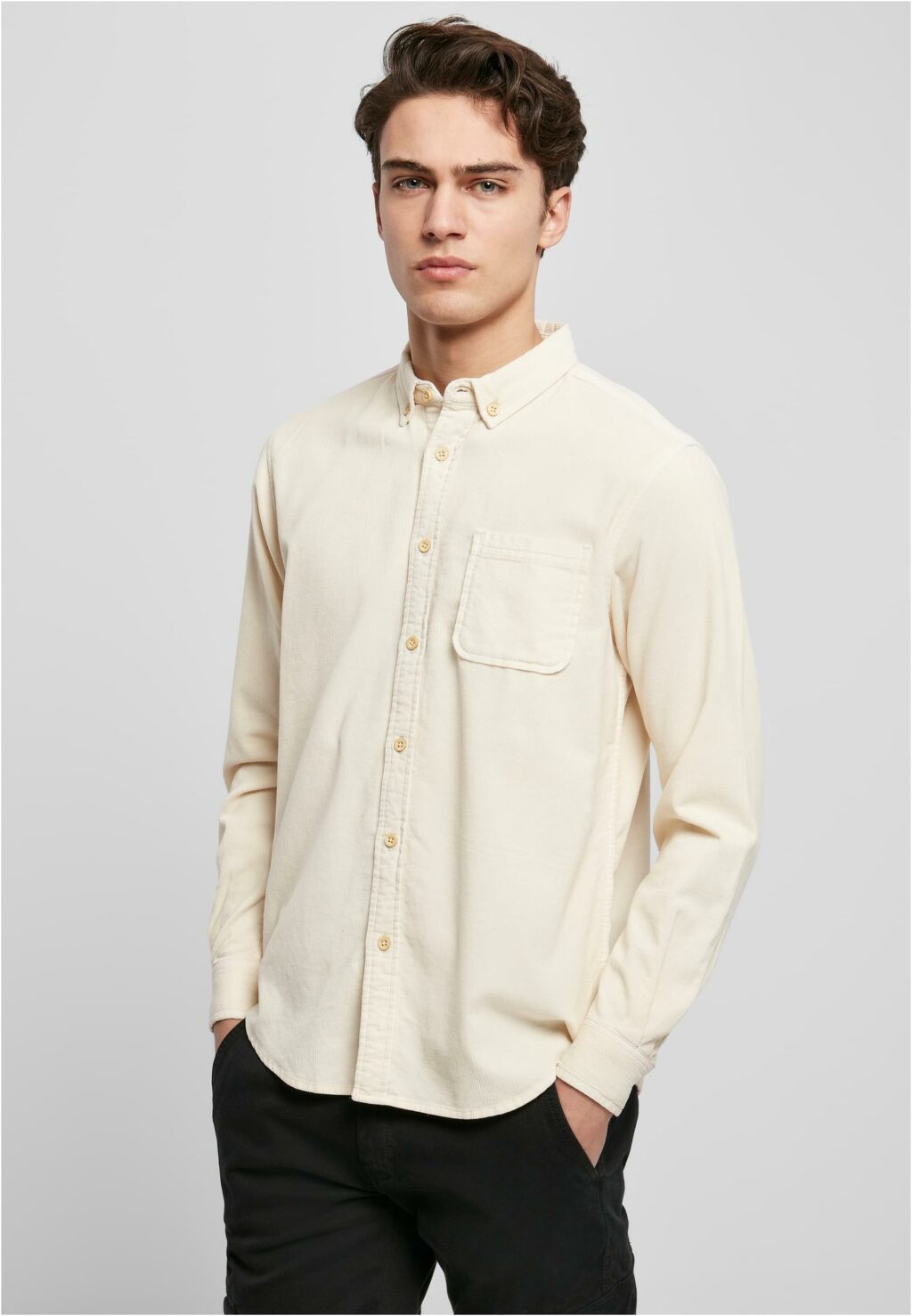 Urban Classics Corduroy Shirt whitesand TB2414