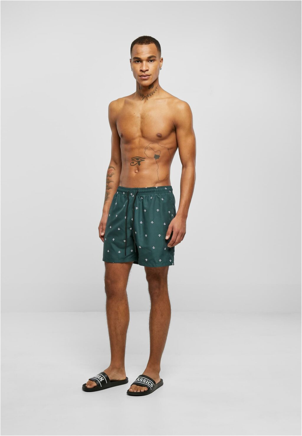 Urban Classics Embroidery Swim Shorts anchor/bottlegreen/white TB2680