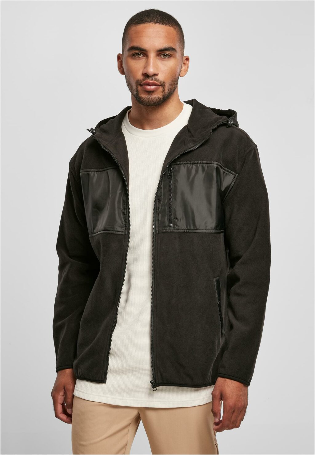 Urban Classics Hooded Micro Fleece Jacket black TB5534