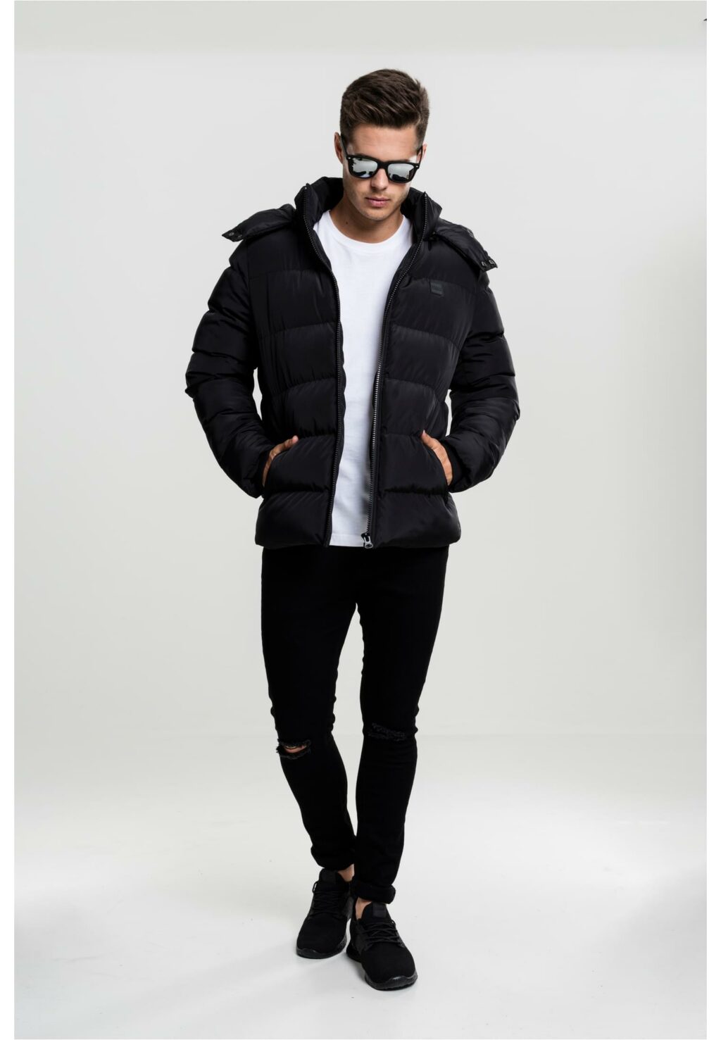 Urban Classics Hooded Puffer Jacket black TB1807