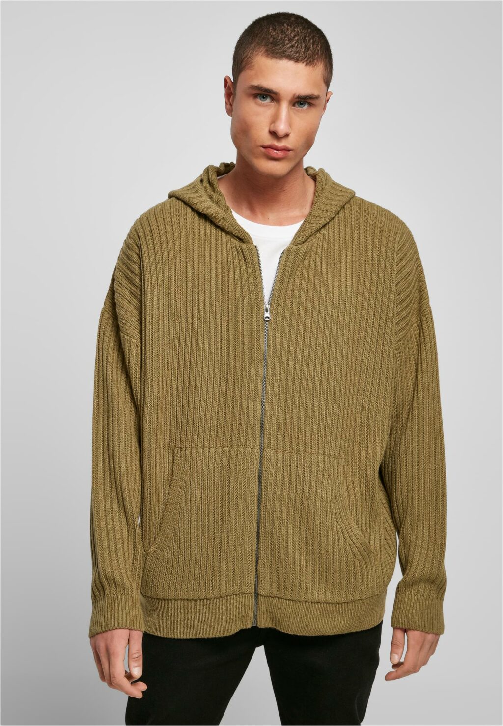 Urban Classics Knitted Zip Hoody tiniolive TB4678