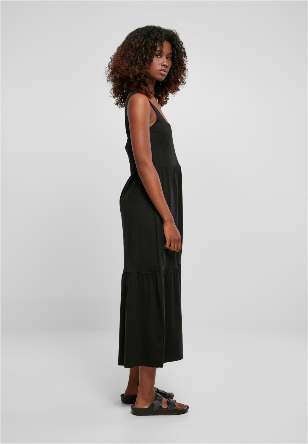 Urban Classics Ladies 7/8 Length Valance Summer Dress black TB4784