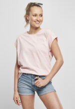 Urban Classics Ladies Color Melange Extended Shoulder Tee pink melange TB4095