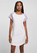 Urban Classics Ladies Contrast Raglan Tee Dress white/lilac TB5030