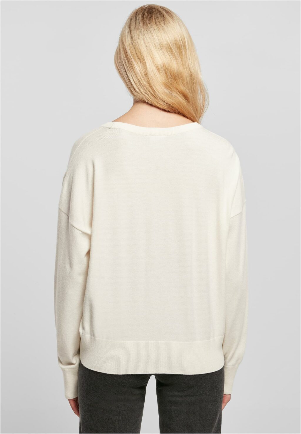 Urban Classics Ladies Eco Viscose Oversized Basic Sweater whitesand TB5448