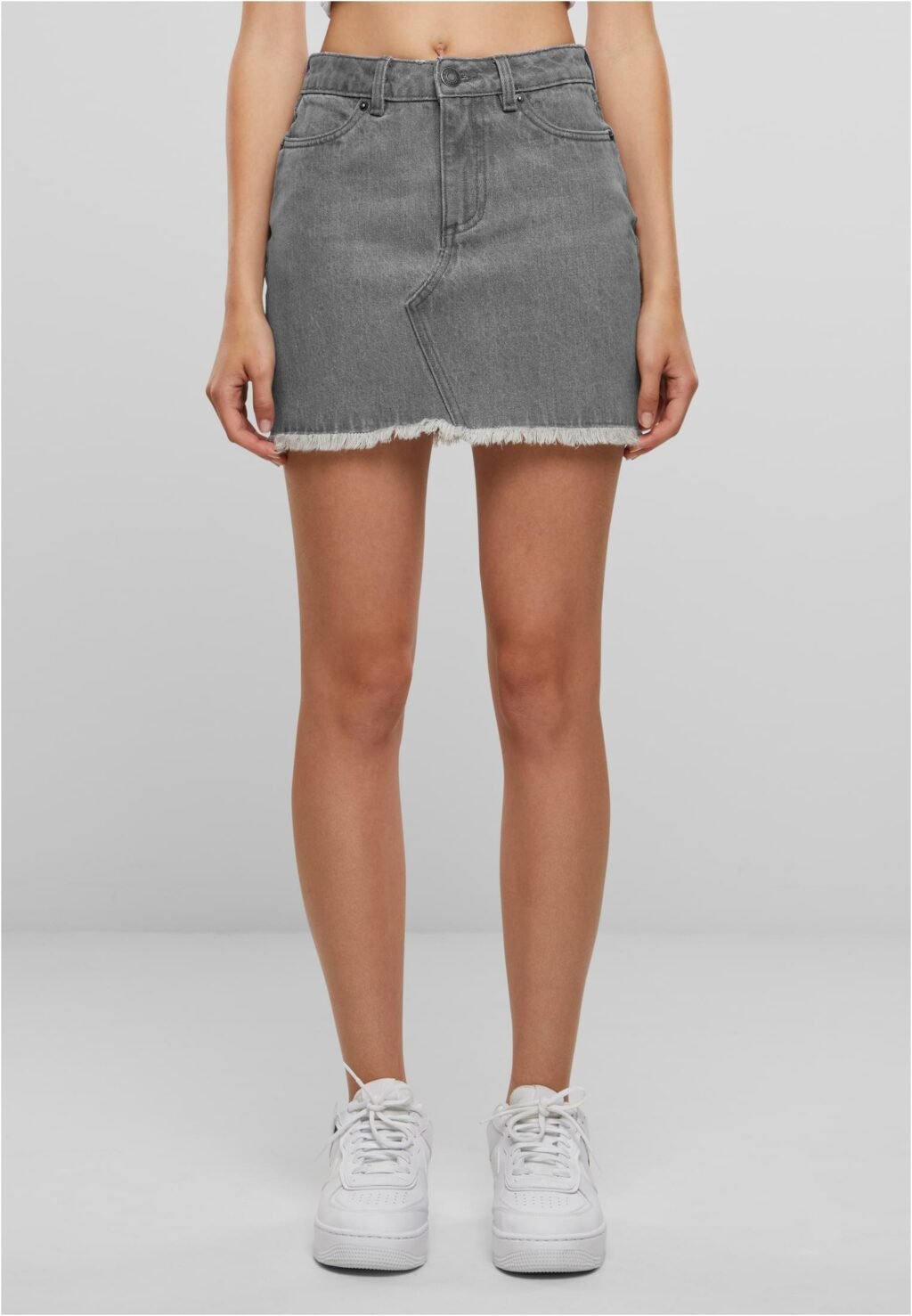 Urban Classics Ladies Heavy Mini Denim Skirt new grey washed TB6833