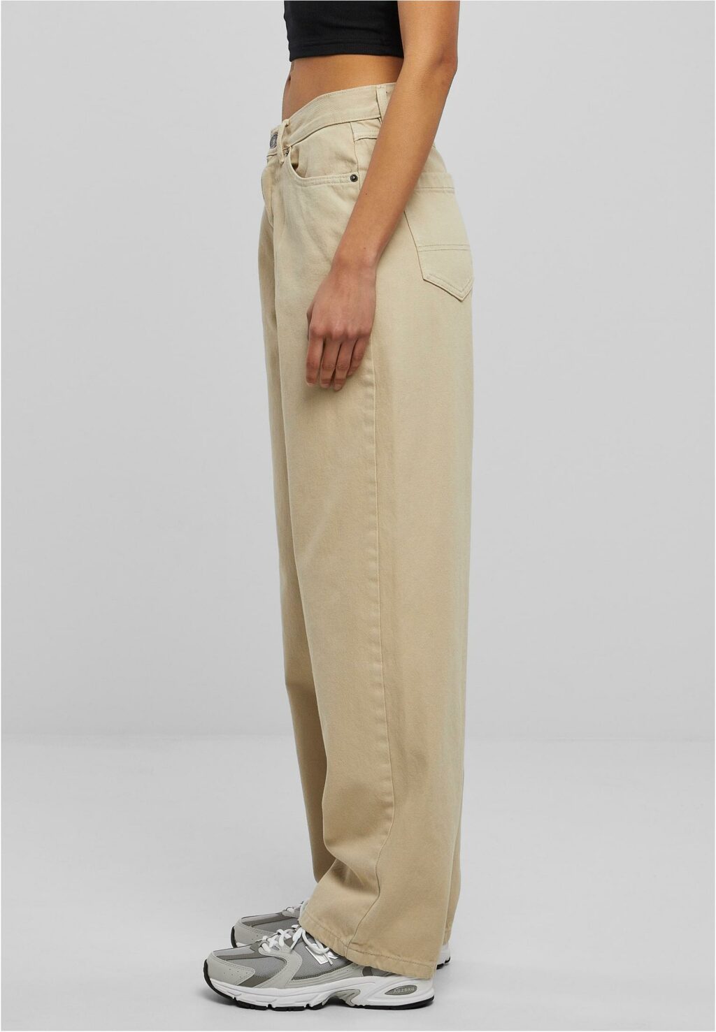 Urban Classics Ladies High Waist 90´S Wide Leg Denim Pants offwhite raw TB4524
