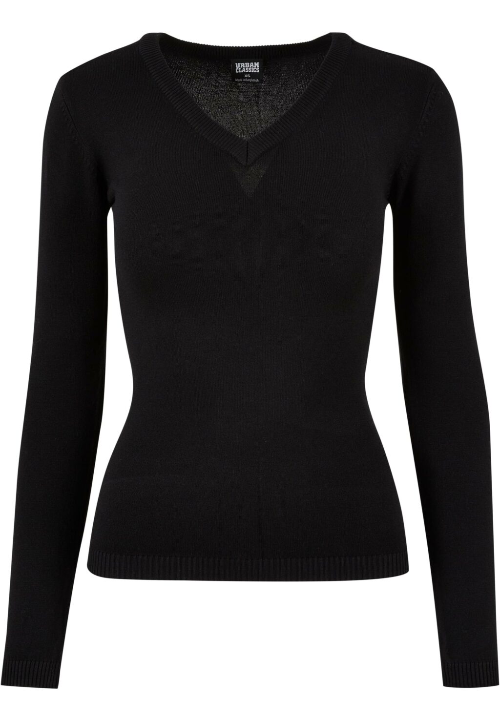 Urban Classics Ladies Knitted V-Neck Sweater black TB6116