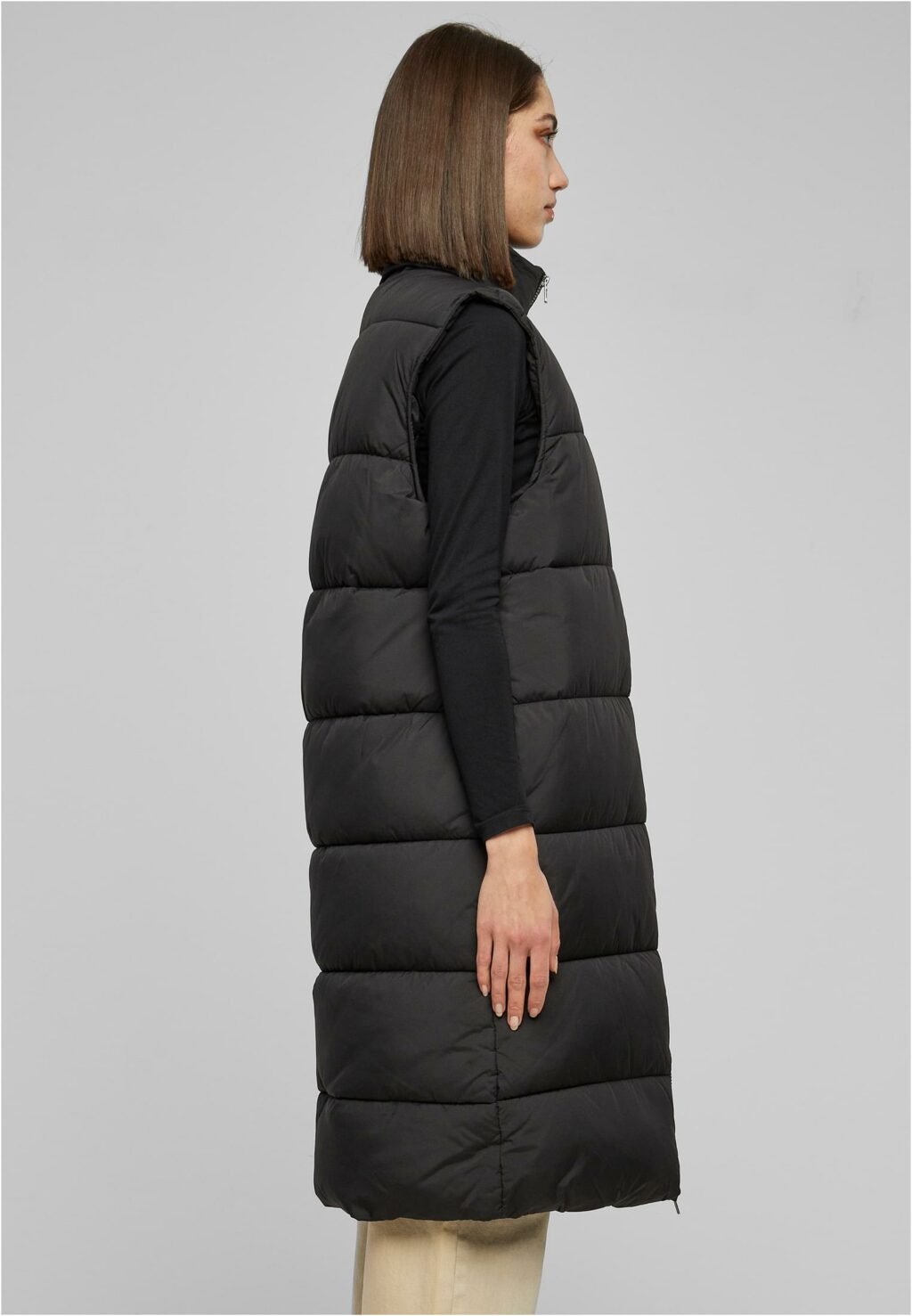 Urban Classics Ladies Long Puffer Vest black TB6066