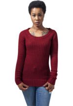 Urban Classics Ladies Long Wideneck Sweater burgundy TB739
