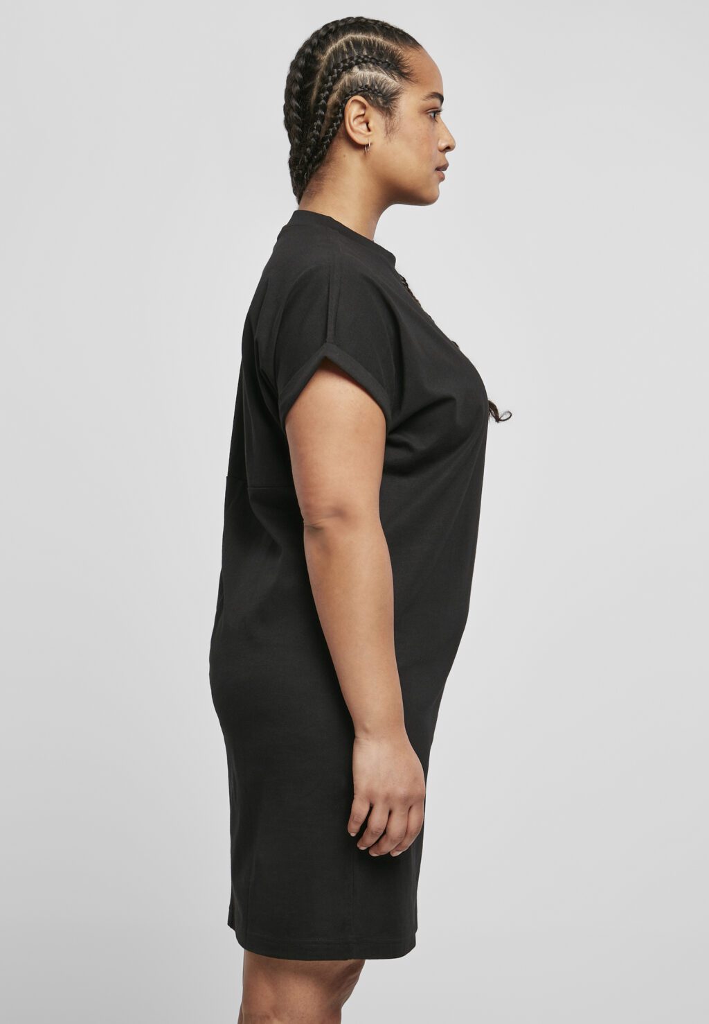 Urban Classics Ladies Organic Cotton Cut On Sleeve Tee Dress  black TB4364