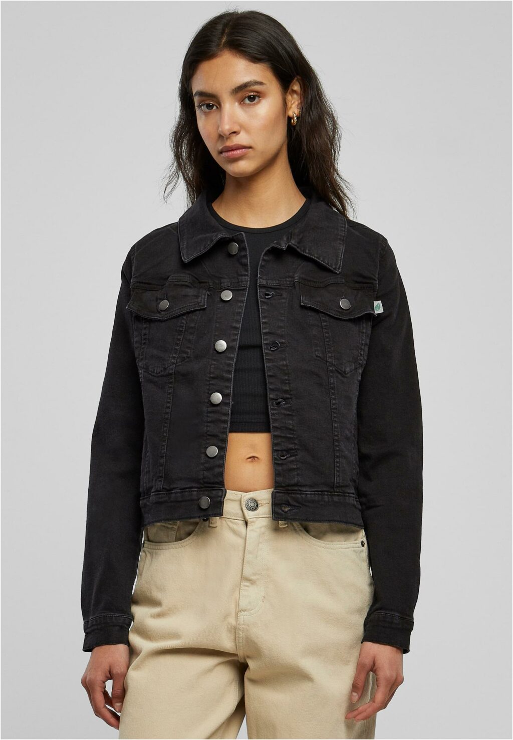 Urban Classics Ladies Organic Denim Jacket black washed TB4788
