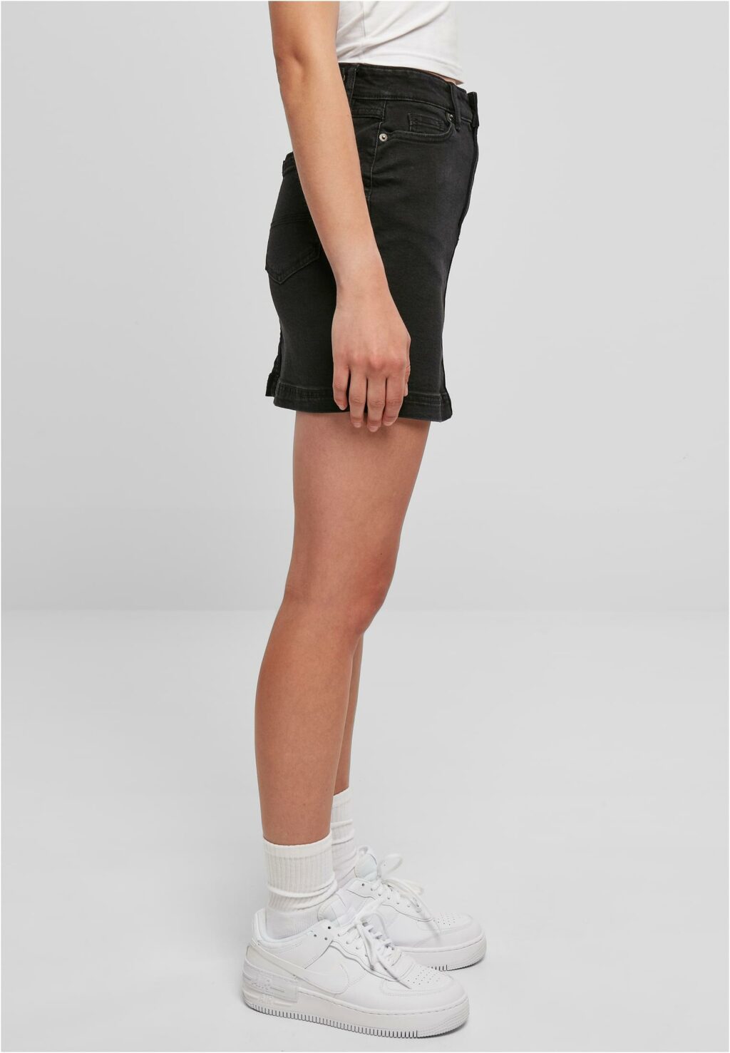 Urban Classics Ladies Organic Stretch Denim Mini Skirt black washed TB4799
