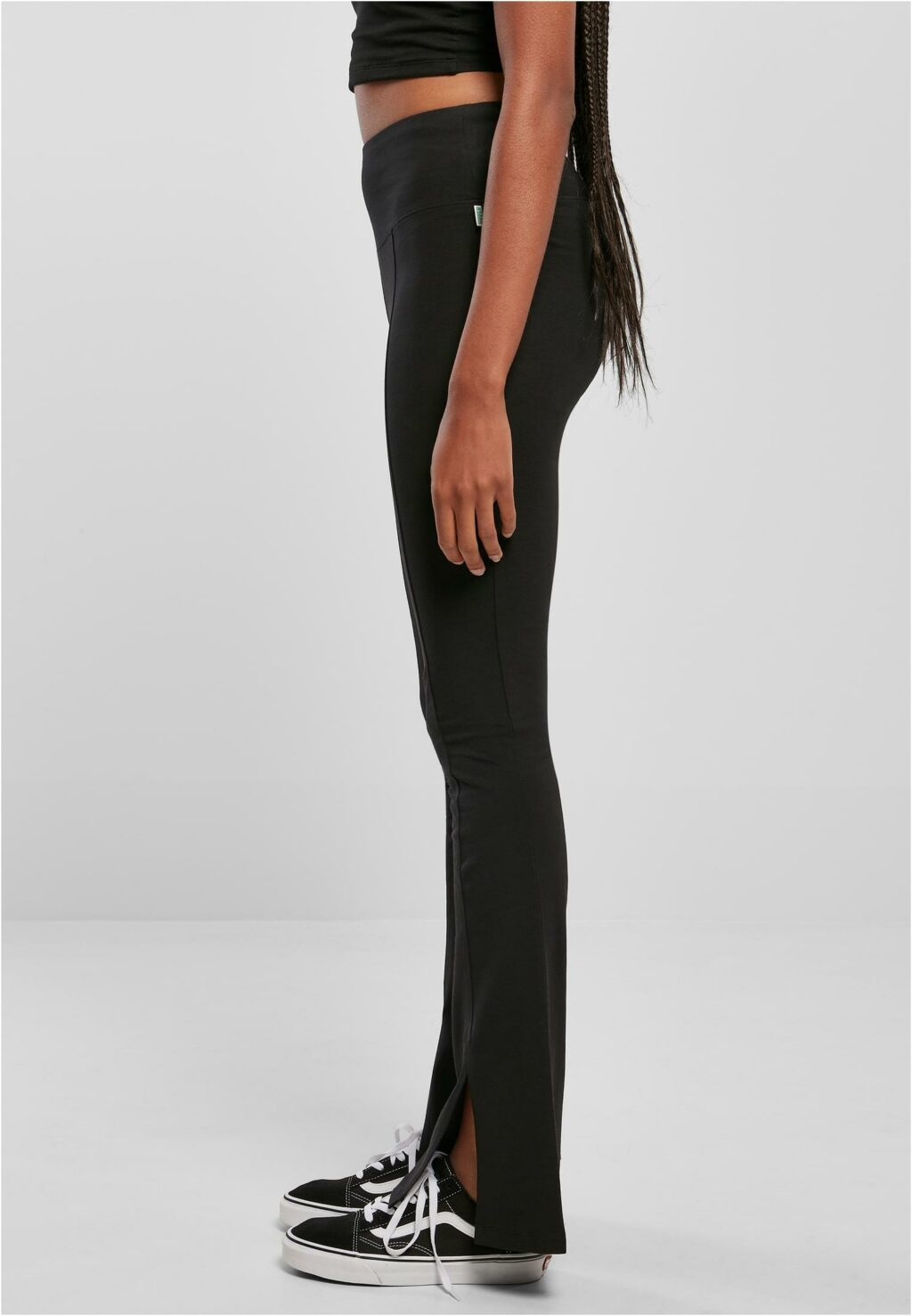 Urban Classics Ladies Organic Stretch Jersey Front Slit Leggings black TB5062