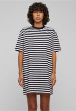 Urban Classics Ladies Oversized Striped Tee Dress white/black TB6828