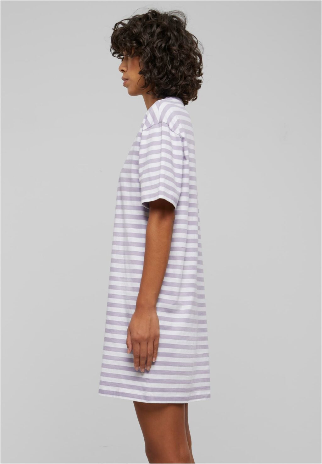 Urban Classics Ladies Oversized Striped Tee Dress white/dustylilac TB6828