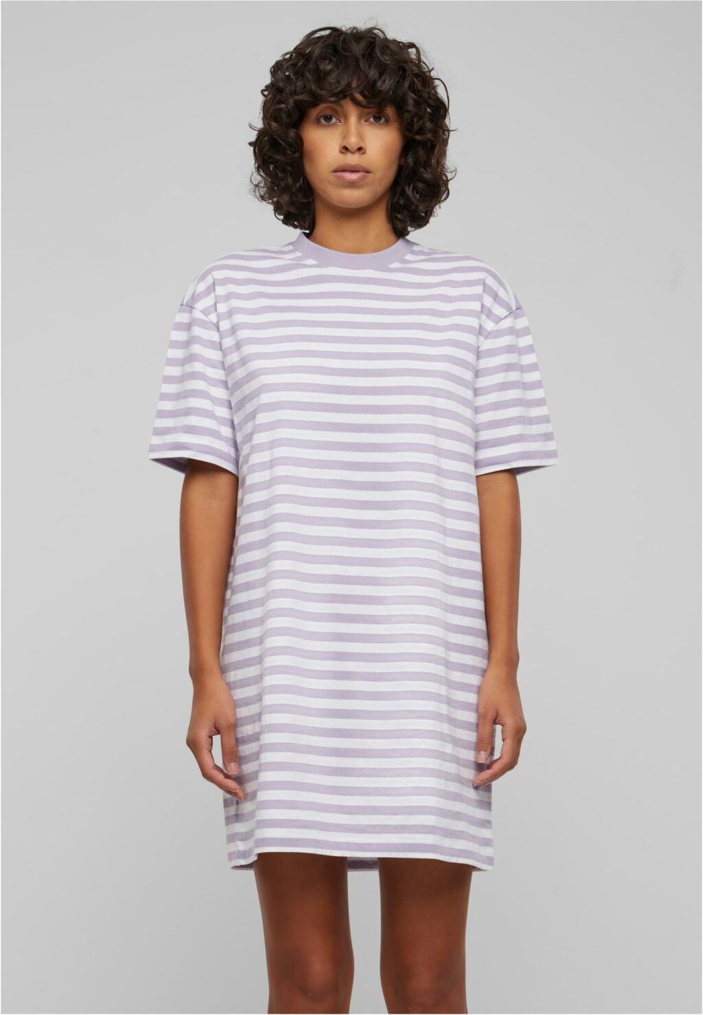 Urban Classics Ladies Oversized Striped Tee Dress white/dustylilac TB6828