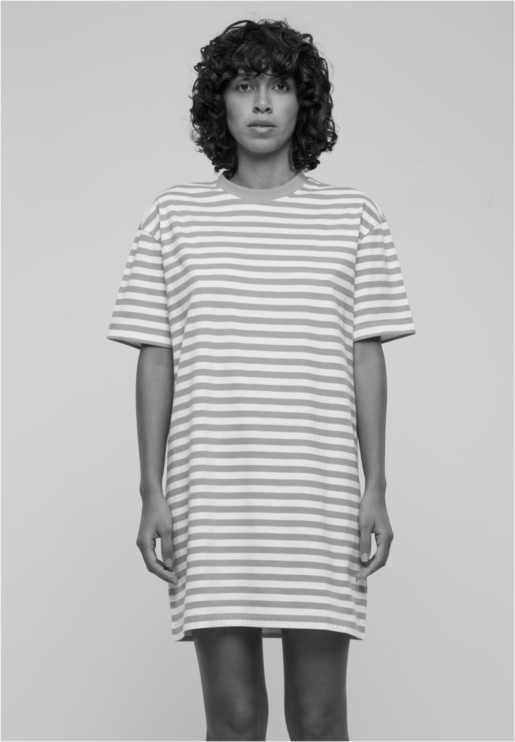 Urban Classics Ladies Oversized Striped Tee Dress white/magicmango TB6828