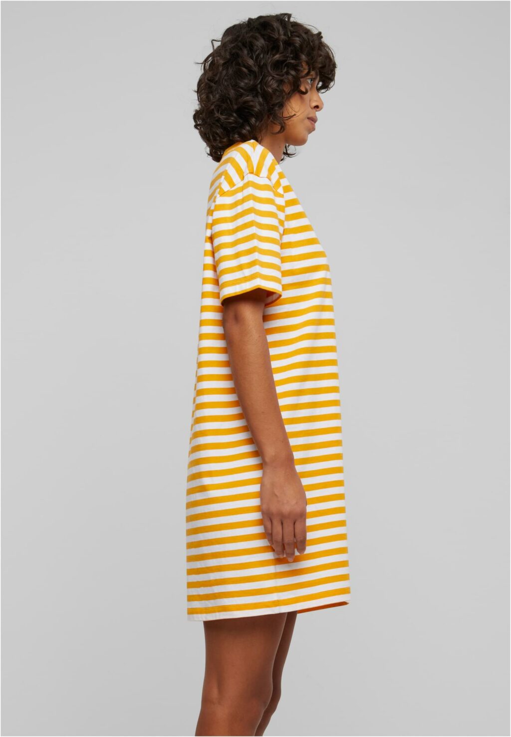 Urban Classics Ladies Oversized Striped Tee Dress white/magicmango TB6828