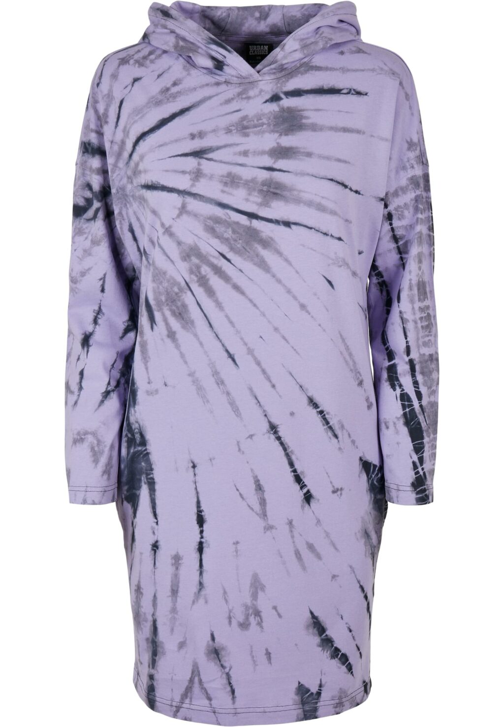 Urban Classics Ladies Oversized Tie Dye Hoody Dress black/lavender TB4531