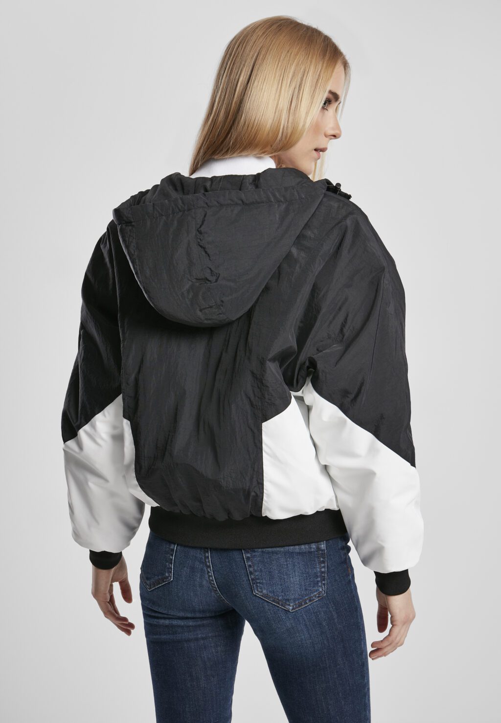Urban Classics Ladies Padded 2-Tone Batwing Jacket black/white TB3644