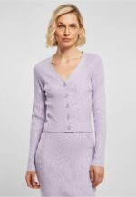 Urban Classics Ladies Short Rib Knit Cardigan lilac TB4806