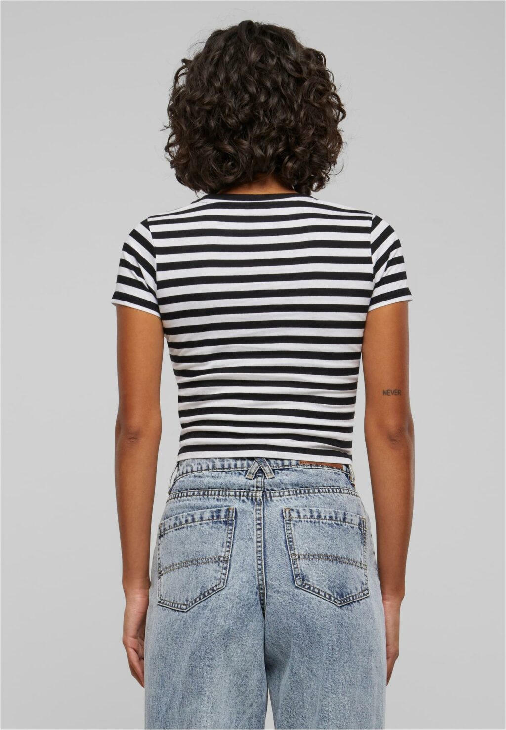 Urban Classics Ladies Short Striped Tee white/black TB6825