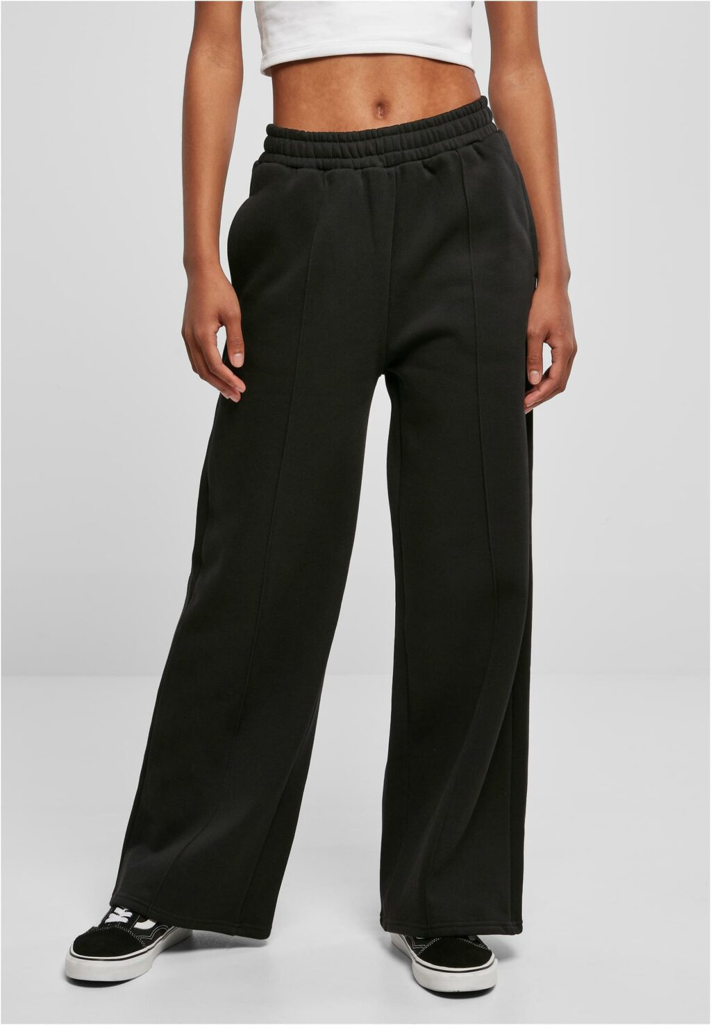 Urban Classics Ladies Straight Pin Tuck Sweat Pants black TB4562