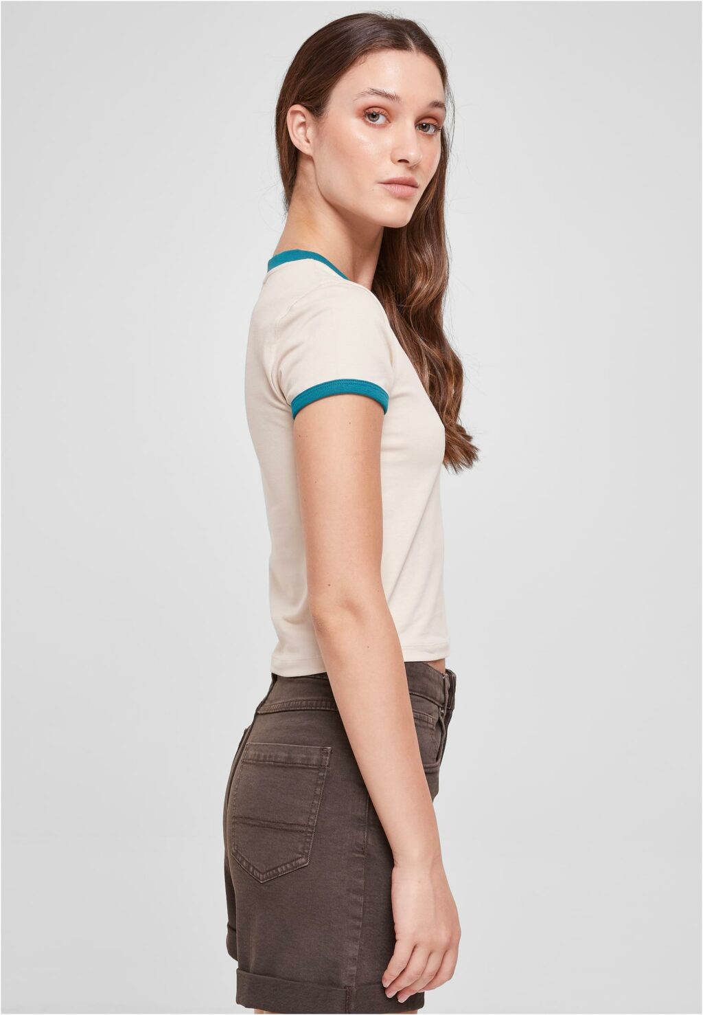 Urban Classics Ladies Stretch Jersey Cropped Tee softseagrass/watergreen TB5976