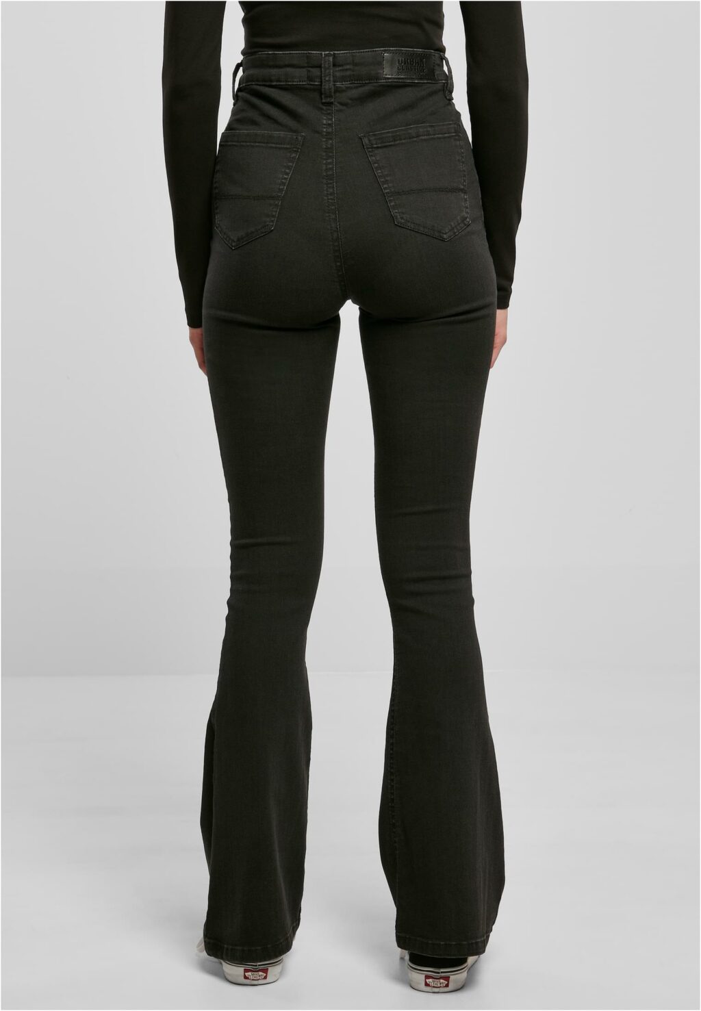 Urban Classics Ladies Super Stretch Bootcut Denim Pants black stone washed TB5451