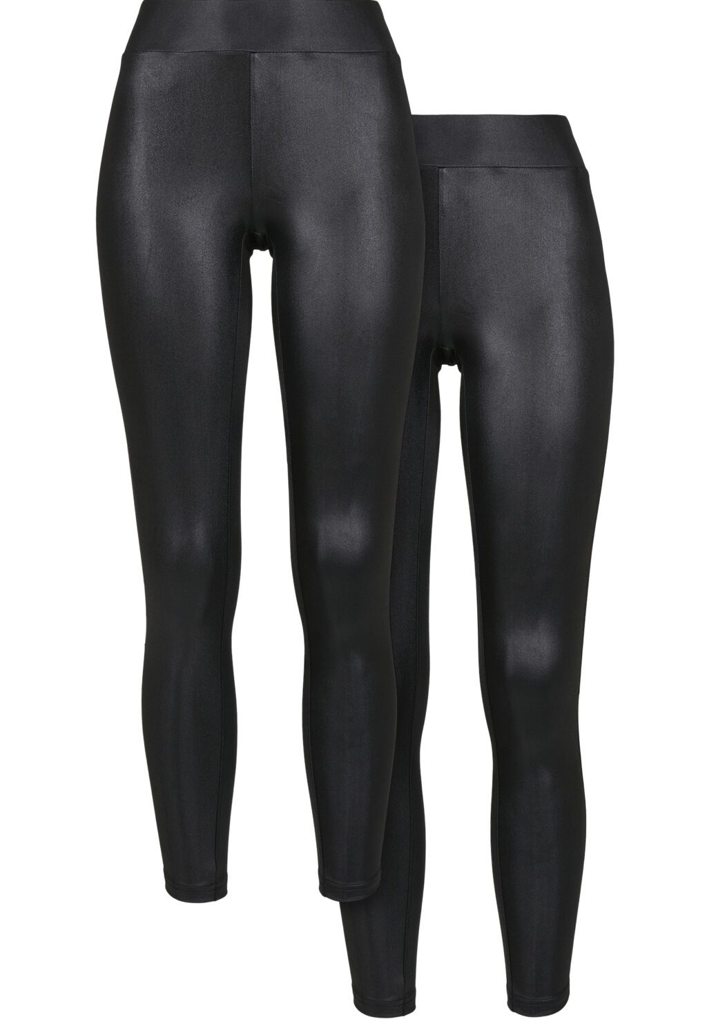 Urban Classics Ladies Synthetic Leather Leggings 2-Pack black+black TB3715A