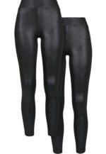 Urban Classics Ladies Synthetic Leather Leggings 2-Pack black+black TB3715A