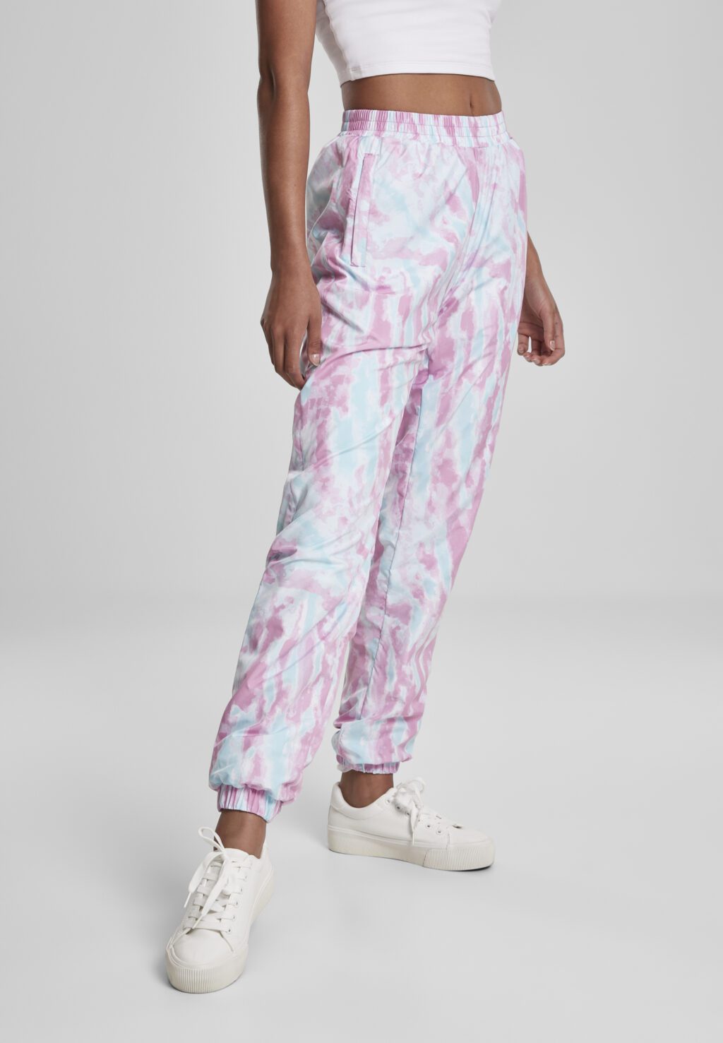 Urban Classics Ladies Tie Dye Track Pants aquablue/pink TB3446