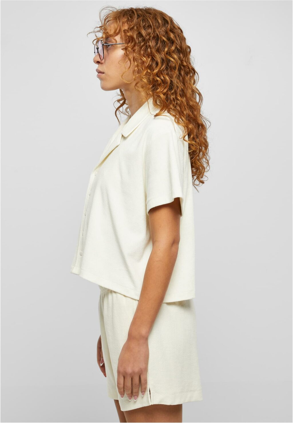 Urban Classics Ladies Towel Resort Shirt palewhite TB5981