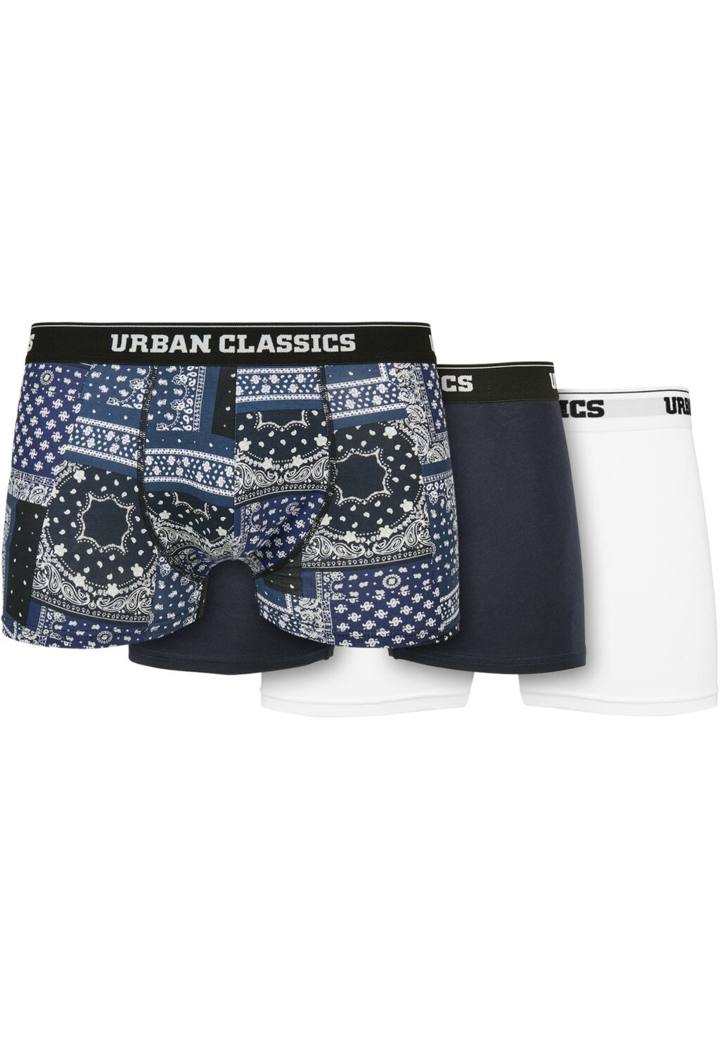 Urban Classics Organic Boxer Shorts 3-Pack bandana navy+navy+white TB3838