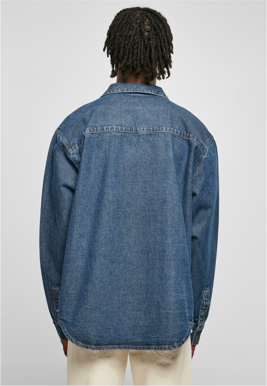 Urban Classics Oversized Denim Pocket Shirt mid indigo washed TB5923
