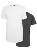 Urban Classics Pre-Pack Shaped Long Tee white+charcoal PP638