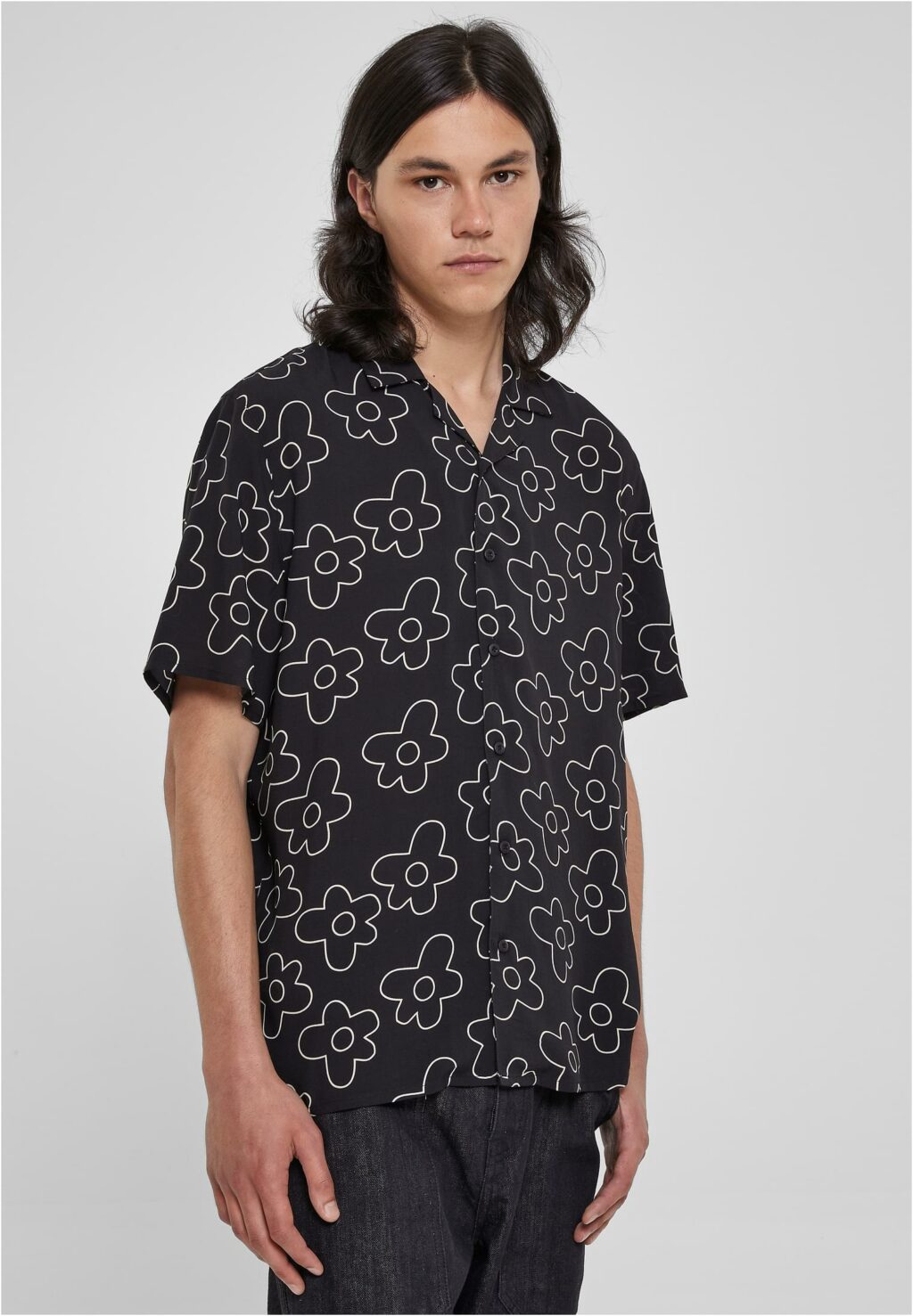 Urban Classics Viscose AOP Resort Shirt blackflower TB4150