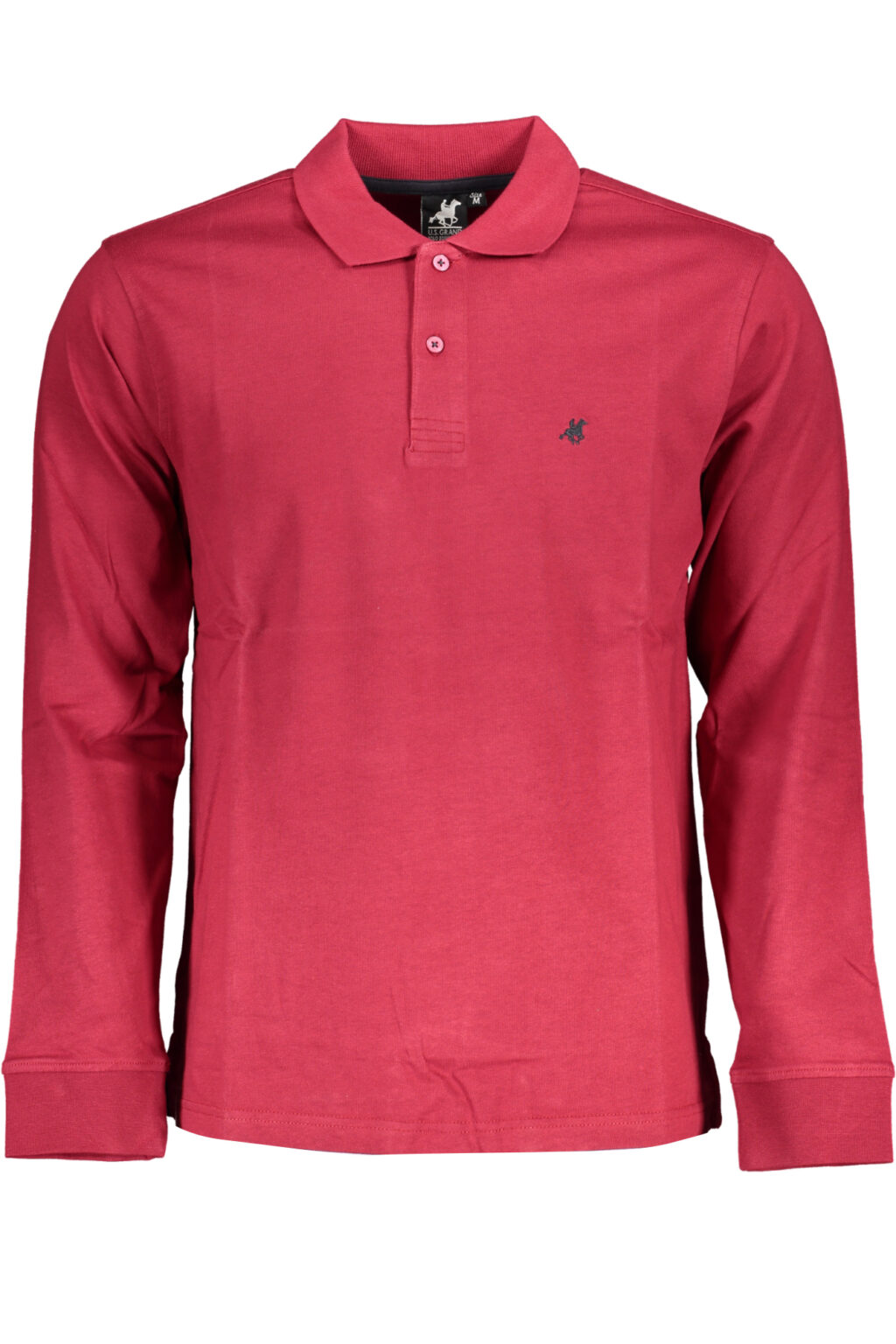 US GRAND POLO MEN'S LONG SLEEVED POLO SHIRT RED USP164_ROROSSO